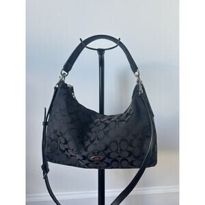 COACH Signature 2-Way Shoulder Bag F36716 2015 in Black and Leather Read PLS